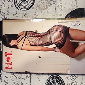 H.O.T. Black Strappy Lingerie Mini Dress